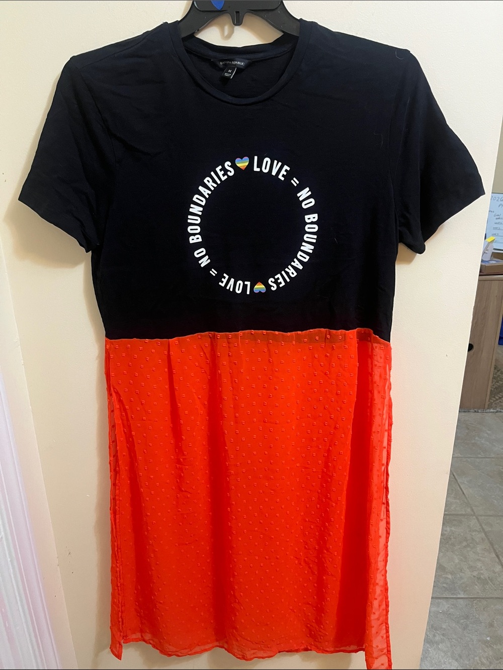 Black & Bright Orange Pride Graphic Dress